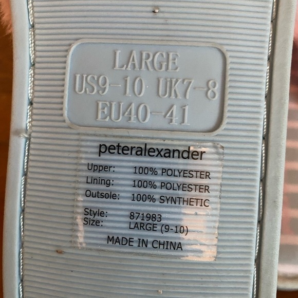 Peter Alexander Fluffy Slide On Slippers US 9/10 - Picture 5 of 6